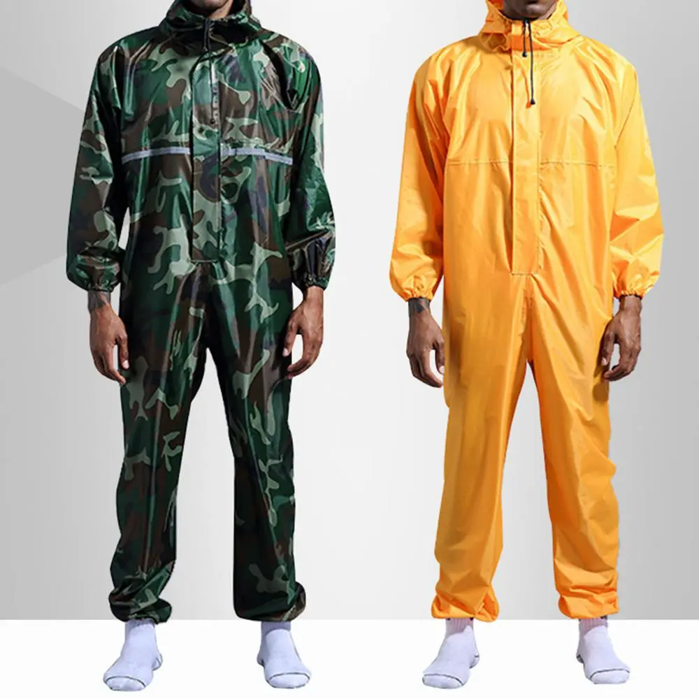 Women Men Raincoat Jumpsuit Waterproof Poncho Hooded Raincoat Jumpsuit Spray Paint Protective Clothing Labor Protection Jumpsuit