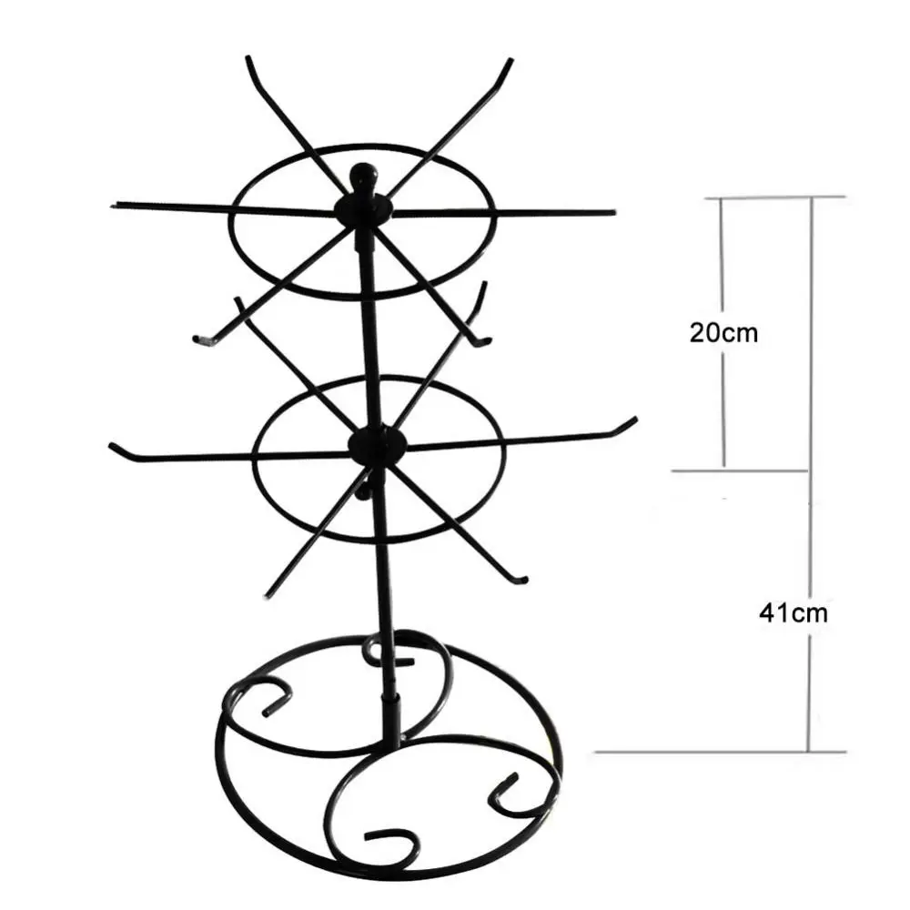 2 Layers Rotary Jewelry Stand Rack Earrings Ring Necklace Watch Storage Shelf Jewelry Organizer Pendant Jewelry Display Rack