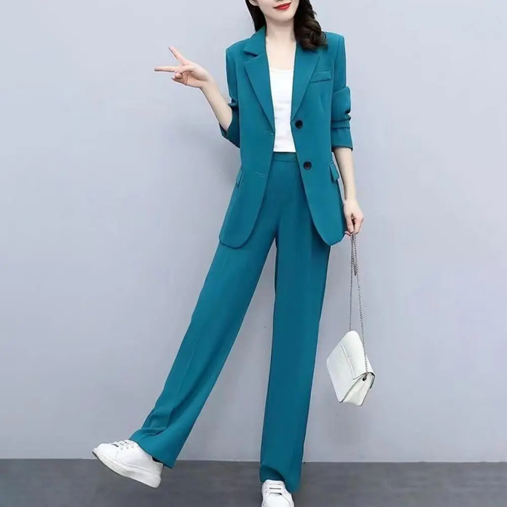 2024 Women Thin Jacket Casual Pants Formal Two piece Set Office Lady Business Cardigan Coat Pants Suit Commute Clothes