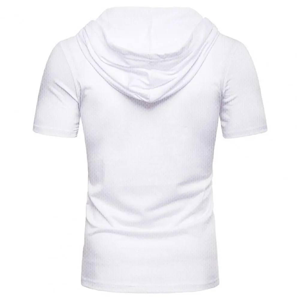 Anti-shrink Summer T-shirt Men T-shirt Lace-up Bandage Strap Men T-shirt Breathable Casual Summer Pullover Student Shirt Men Top