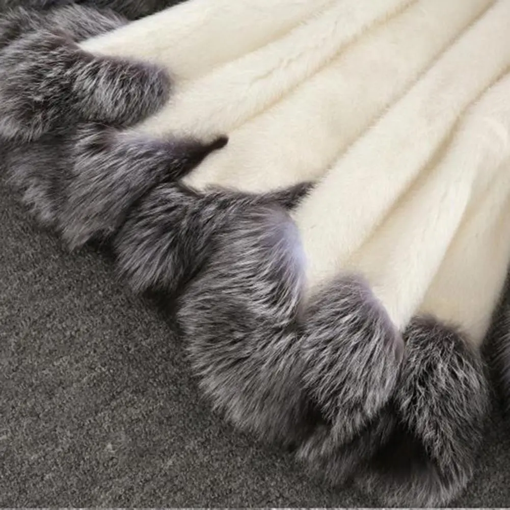2024 Thickened Fuax Fur Women Jacket Luxury Plush Fur Overcoat Mid-length Hooded Faux Fur Women Outwear Coat Winter Outwear