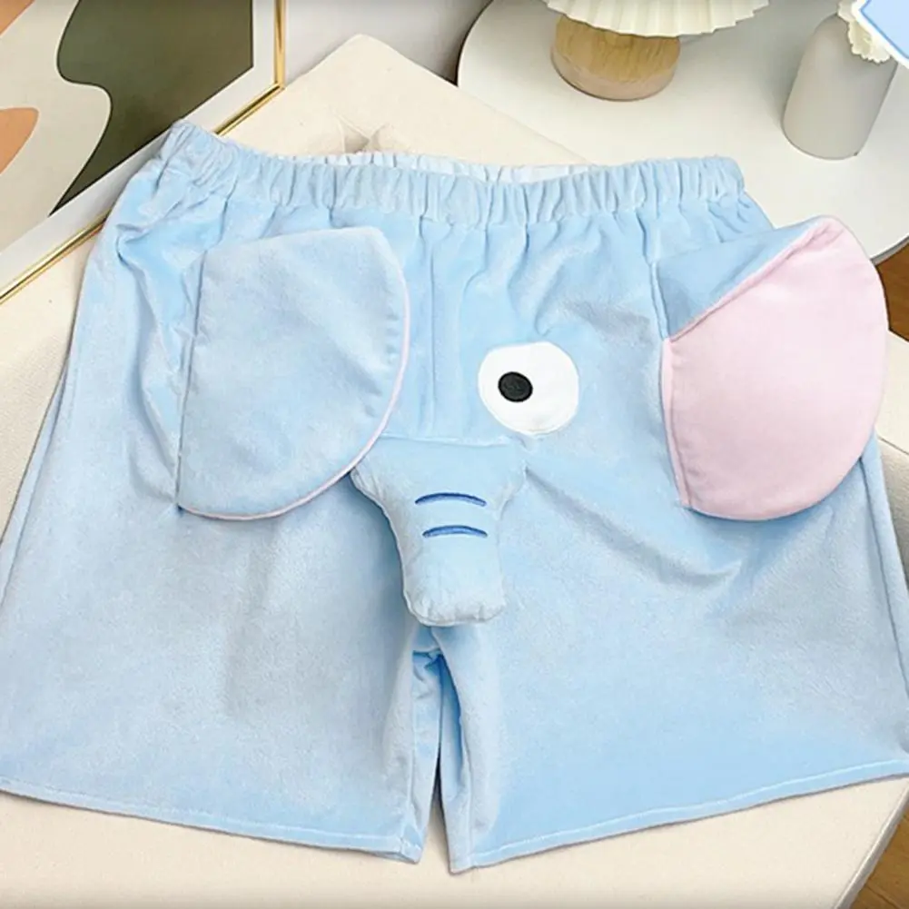 Summer Sleeping Shorts 3D Ears Cartoon Elephant Boxer Shorts Women Couple Trunks Pyjama Shorts Sleep Lounge Pyjama Short Pants
