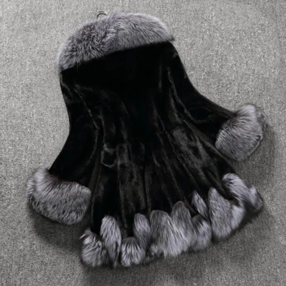 2024 Thickened Fuax Fur Women Jacket Luxury Plush Fur Overcoat Mid-length Hooded Faux Fur Women Outwear Coat Winter Outwear