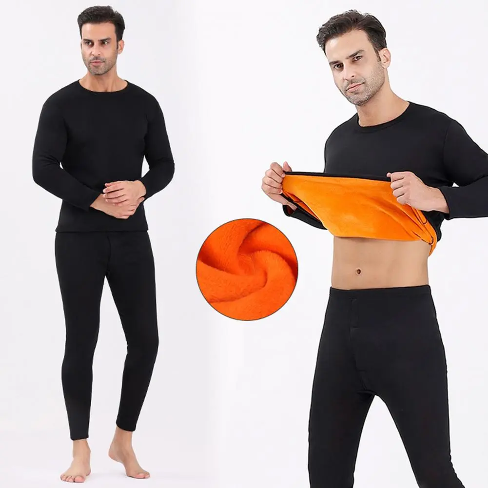 2025 L-54XL Unisex Winter Warm Underwear Set Thick Fleece Lined Soft Sport Base Layer Pajama Set Homewear Thermal Top Pants Set