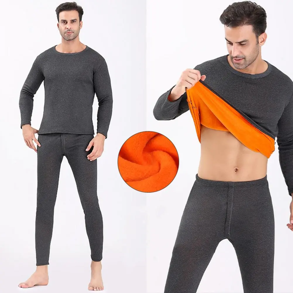 2025 L-54XL Unisex Winter Warm Underwear Set Thick Fleece Lined Soft Sport Base Layer Pajama Set Homewear Thermal Top Pants Set