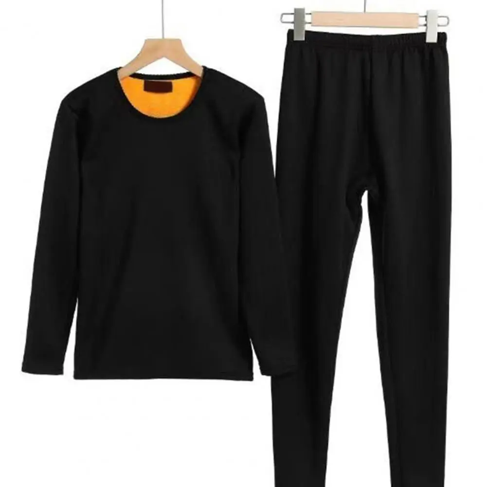 2025 L-54XL Unisex Winter Warm Underwear Set Thick Fleece Lined Soft Sport Base Layer Pajama Set Homewear Thermal Top Pants Set