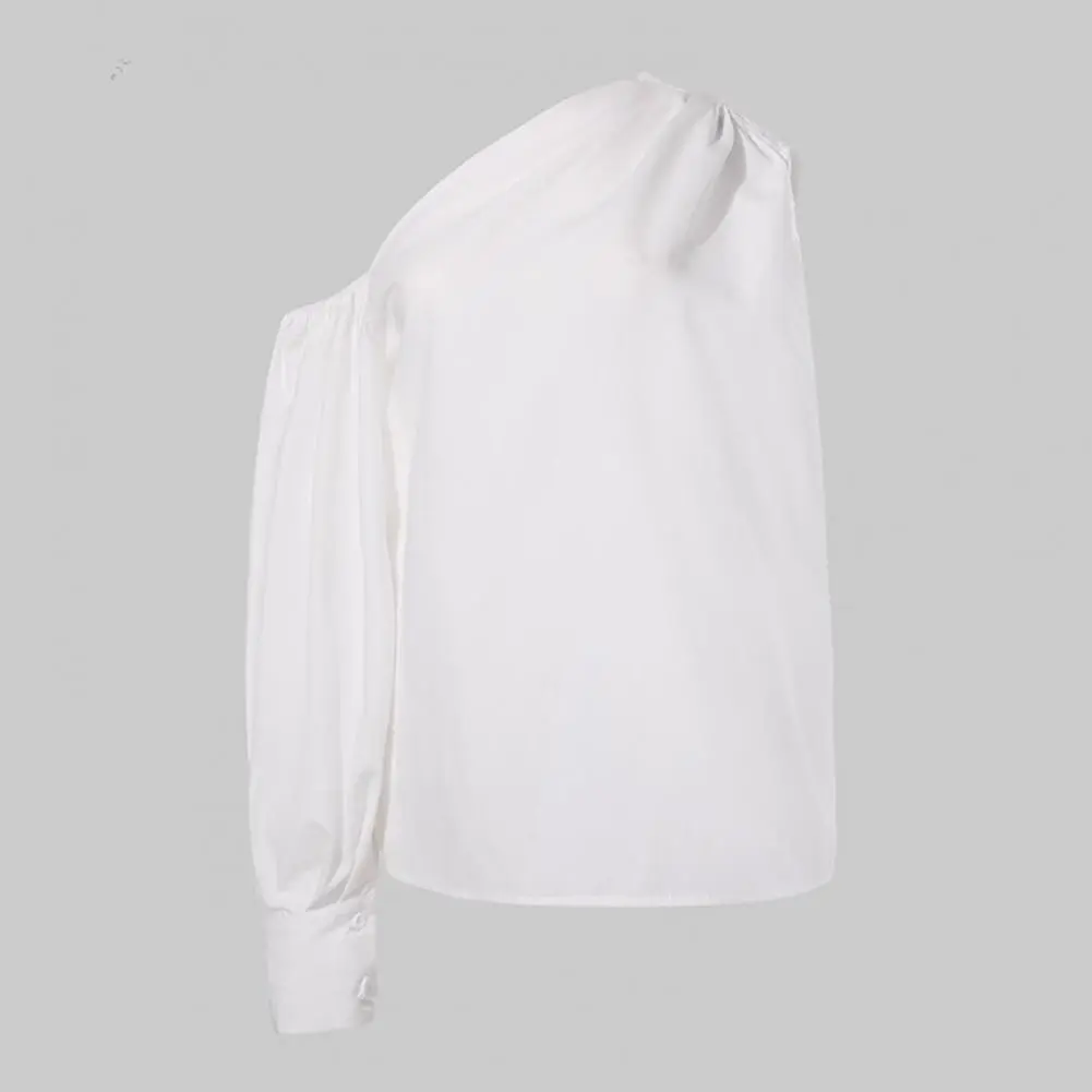 2022 One Shoulder Women Blouse Summer Sexy Long Sleeve Blouse Fashion Party Tunic Top Casual T-shirt Elegant Blusas Feminina