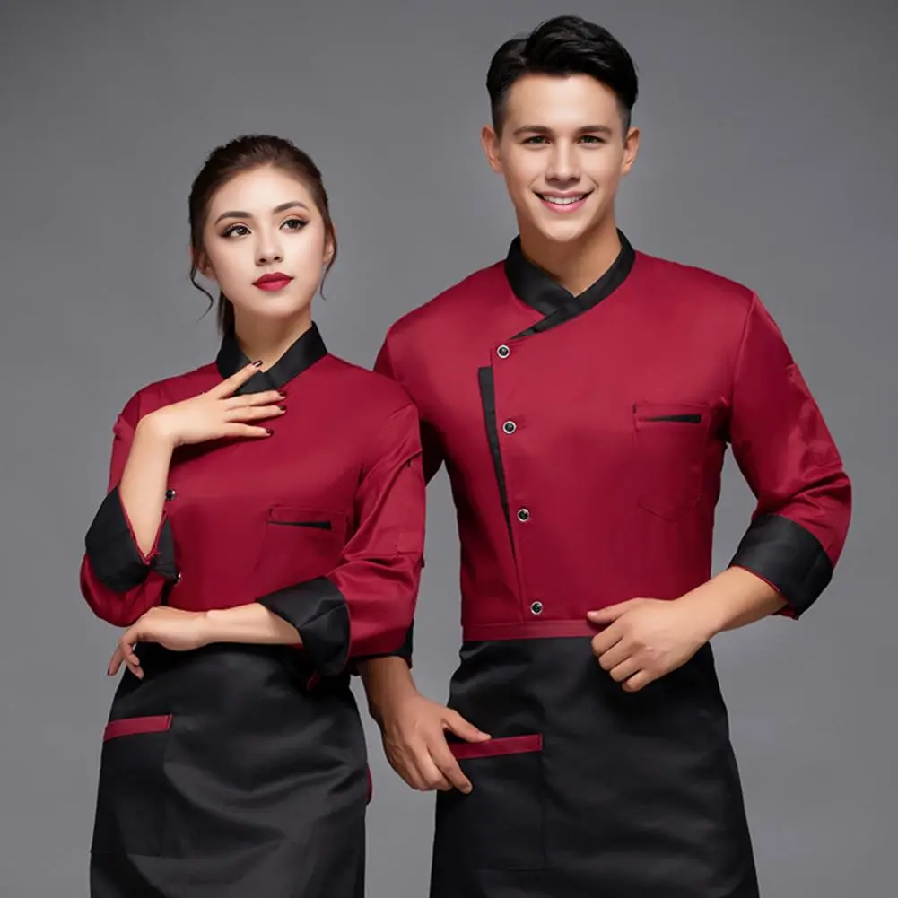 2025 Chef Shirt Kitchen Stand Collar Short Sleeve Shirt Kitchen Bakery Restaurant Canteen Waiter Top Cook Uniform Chef Attire