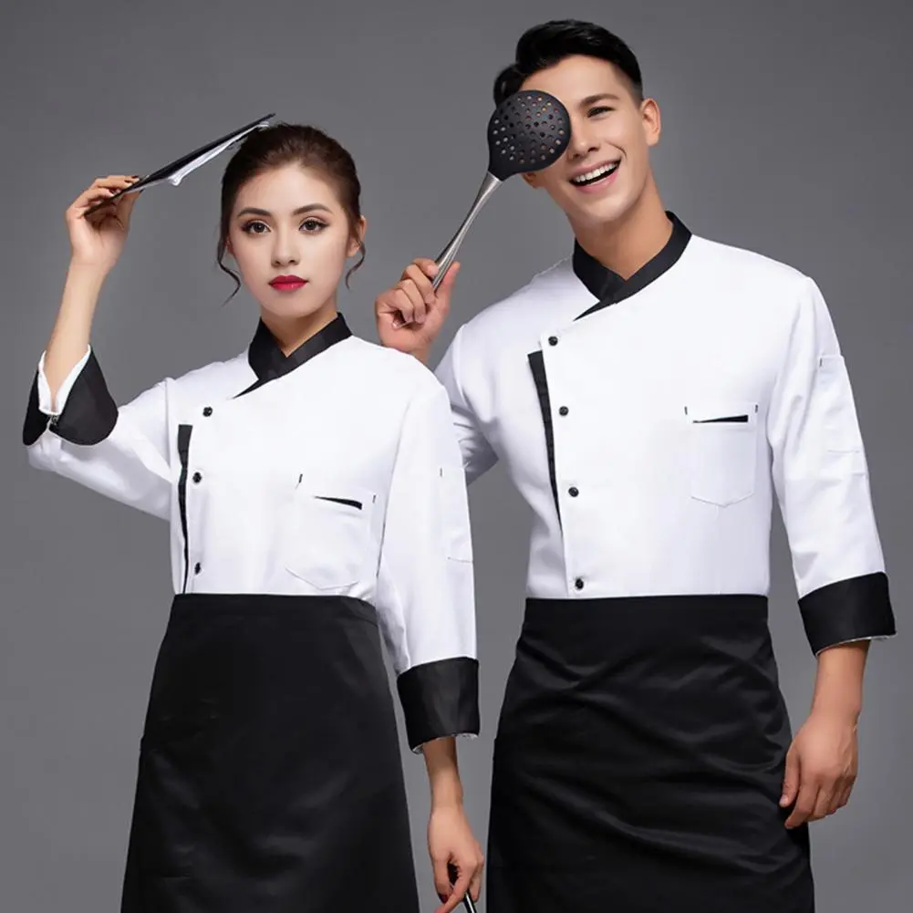 2025 Chef Shirt Kitchen Stand Collar Short Sleeve Shirt Kitchen Bakery Restaurant Canteen Waiter Top Cook Uniform Chef Attire