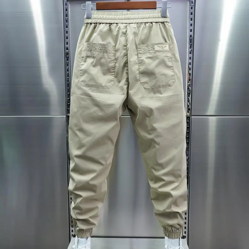 Drawstring Men Harem Pants  Elastic Waist Loose Ankle-banded Summer Cargo Pants Men Baggy Jogger Pants Casual Sports Trousers