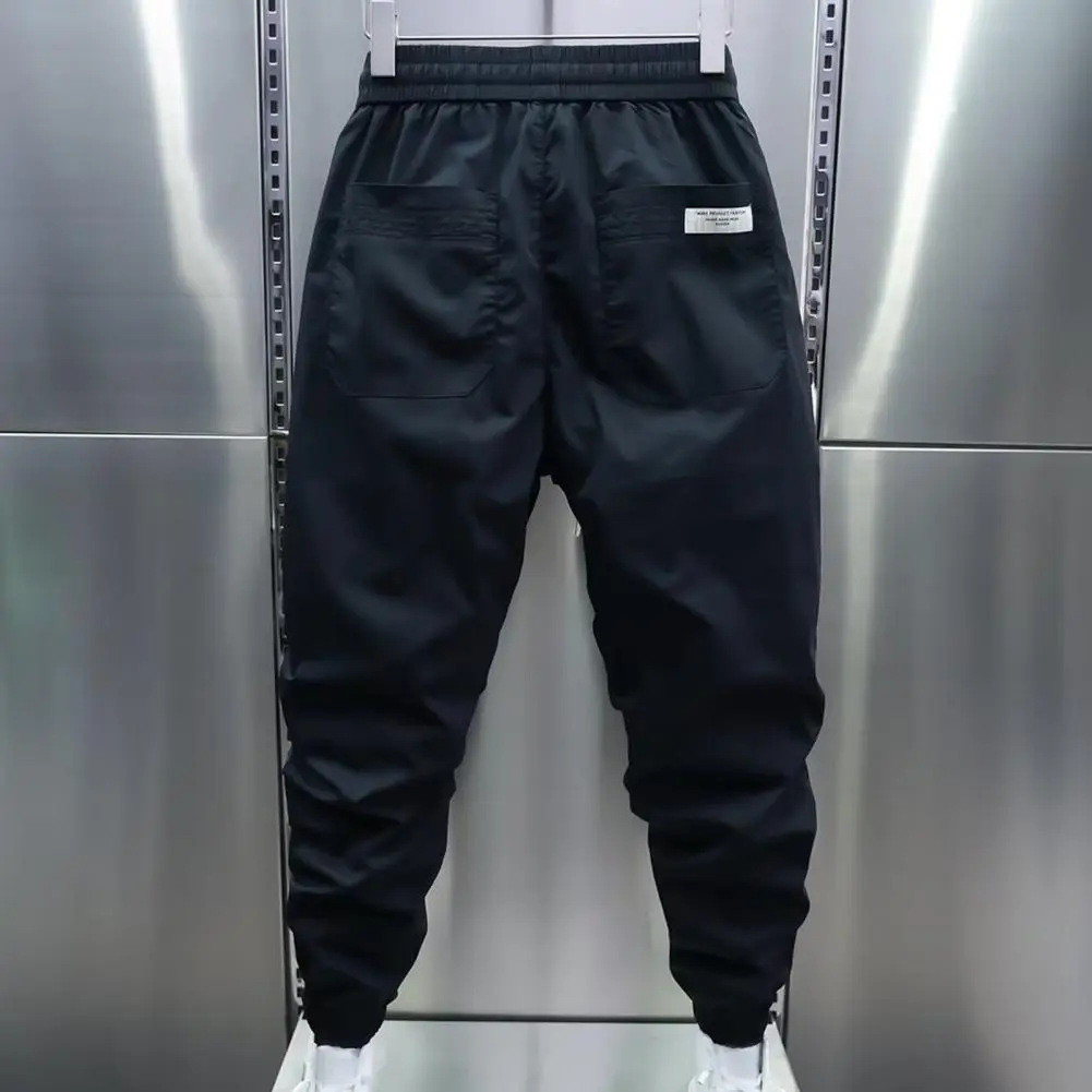 Drawstring Men Harem Pants  Elastic Waist Loose Ankle-banded Summer Cargo Pants Men Baggy Jogger Pants Casual Sports Trousers