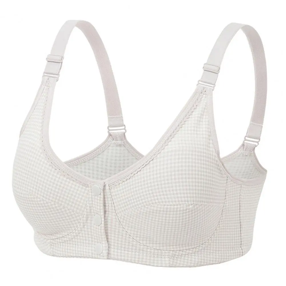 Women Wire-free Bra Back Beautifying Bra Elegant Lace Front Closure Bra Women Soft Elastic Thin No Wire Prevent Exposure Bras