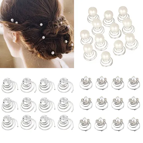 2023 New arrival! 12x Wedding Bridal Hair Pins Rhinestone Twists Coil Flower Swirl Spiral Hairpins