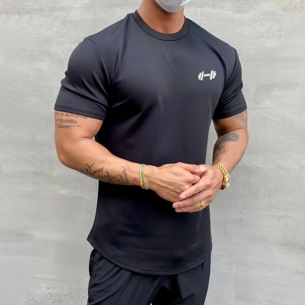 2022 Men T-shirt Male Sports Gym Muscle Fitness T Shirt Blouses Loose Half Sleeve Summer Bodybuilding Tee Tops Men's Clothing