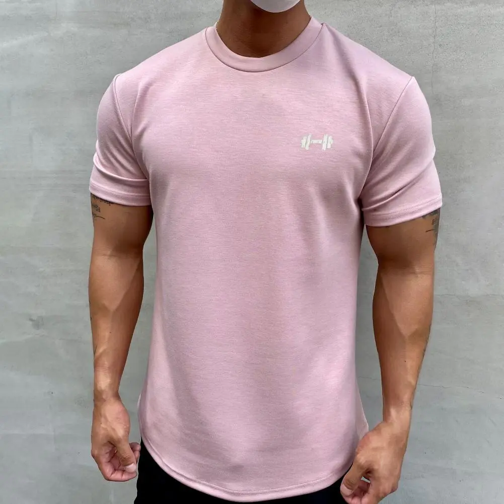 2022 Men T-shirt Male Sports Gym Muscle Fitness T Shirt Blouses Loose Half Sleeve Summer Bodybuilding Tee Tops Men's Clothing