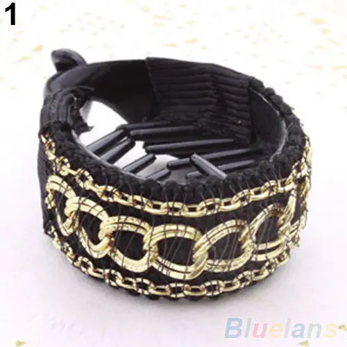 Fashionable Luxury Cute Women Gold Chain Hair Clip Hair Barrette Ponytail Holderhot