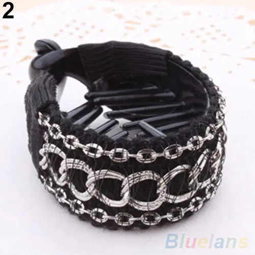 Fashionable Luxury Cute Women Gold Chain Hair Clip Hair Barrette Ponytail Holderhot