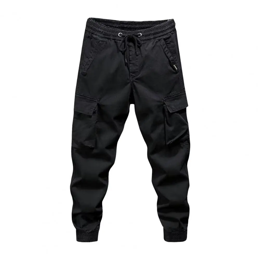 2025 M-5XL Sweatpants Men Cargo Pants Drawstring Waist Multi Pockets Overalls Ankle-banded Streetwear Hip Hop Long Trousers