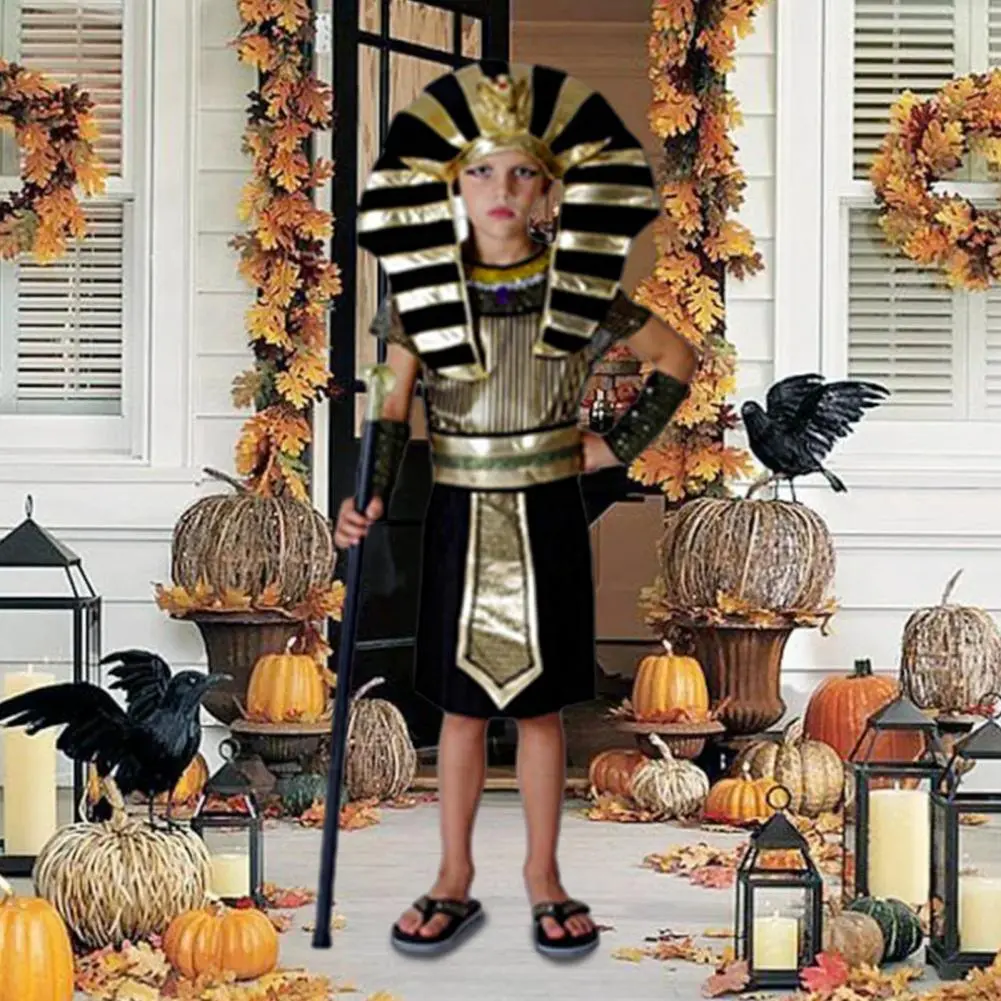 1 Set Authentic Egyptian Pharaoh Costume Set Themed Parties Dress-up Children's Kids Clothing Kids Egyptian Pharaoh Outfit