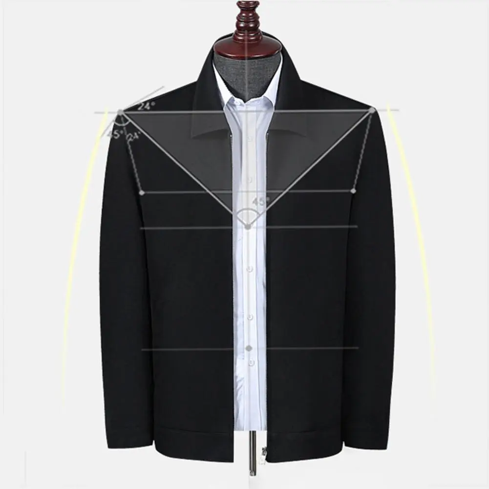 Men Coat Casual Spring Jacket Solid Color Turn-down Collar Loose Casual Business Spring Coat Colorfast Gentle Cardigan Coat