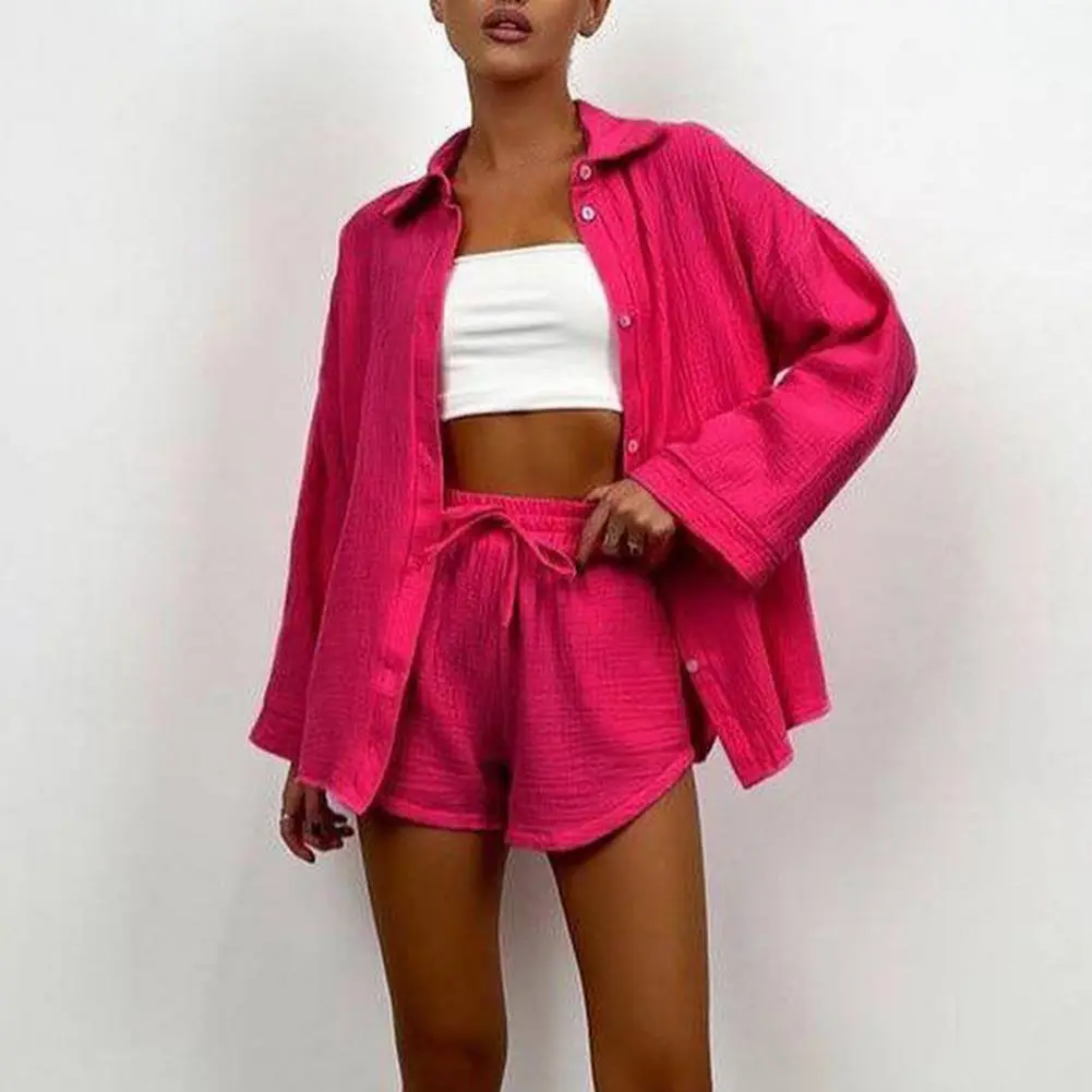 Oversized Shirt Shorts Two Piece Sets Women Spring Cotton Tops With Loose High Waist Shorts Suit 2023 Fashion Streetwear Outfits