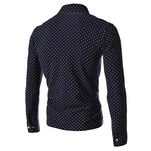 Men England Trendy Wave Point Self-Cultivation Long Sleeved Tide  Top Summer Discount Summer Discount