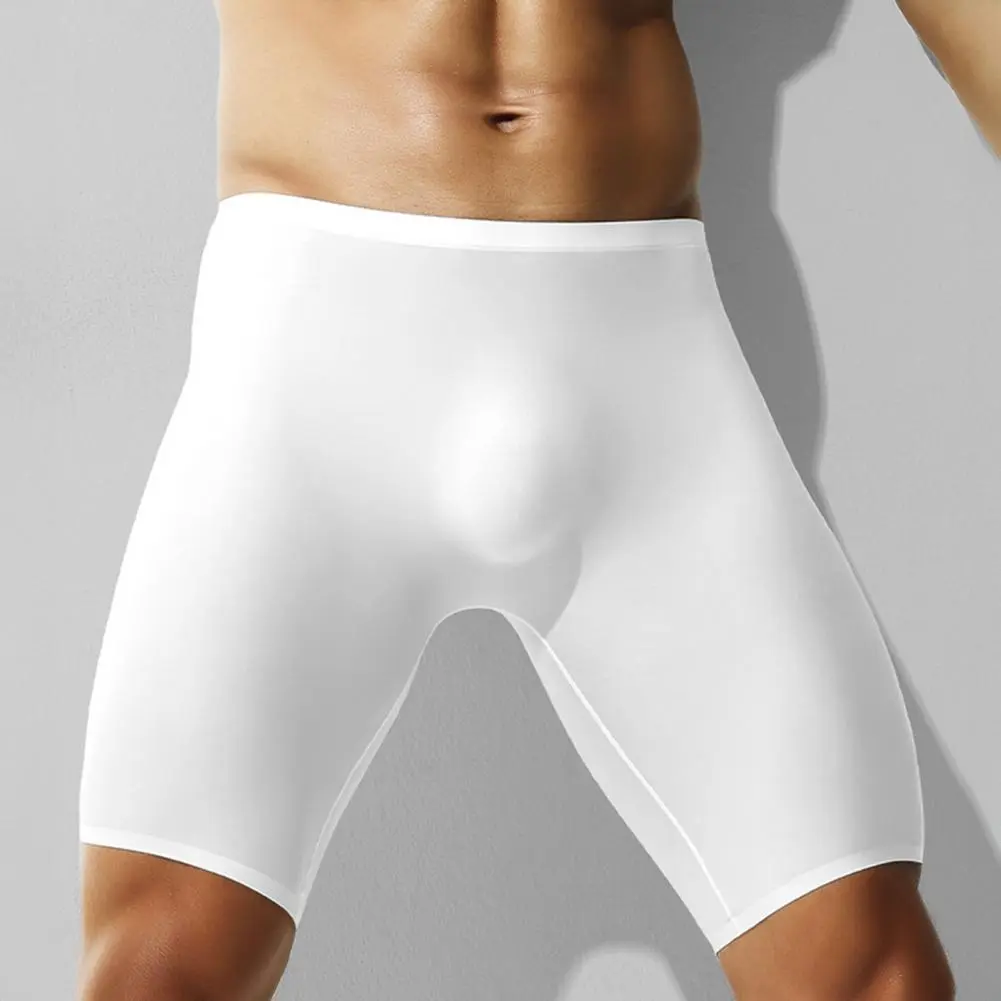 Boxer Underwear for Men Seamless Panties Breathable Ice Silk Men's Boxer Shorts with U-convex Design Seamless for Summer