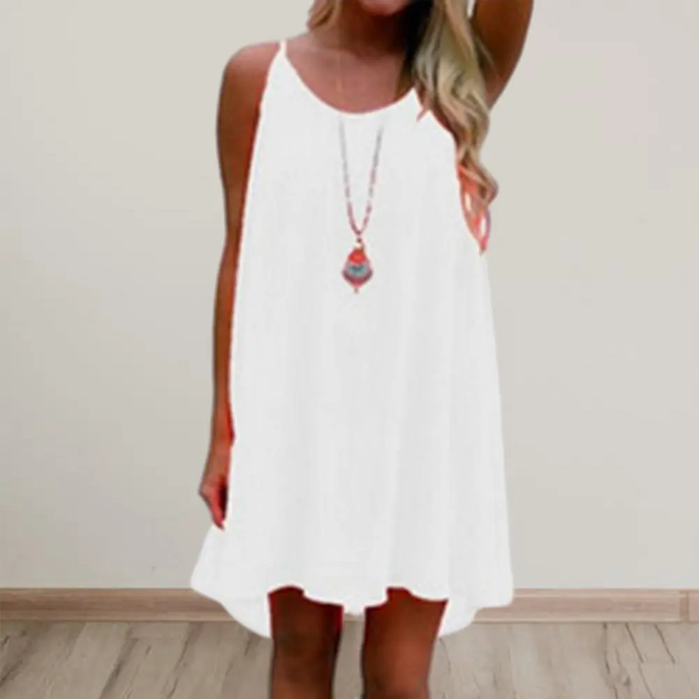 Summer Beach Dress Sexy Hollow Out Fishnet Sleeveless Mini Dress Boho Vest Dress Sundress Elegant Spaghetti Strap Vacation Dress