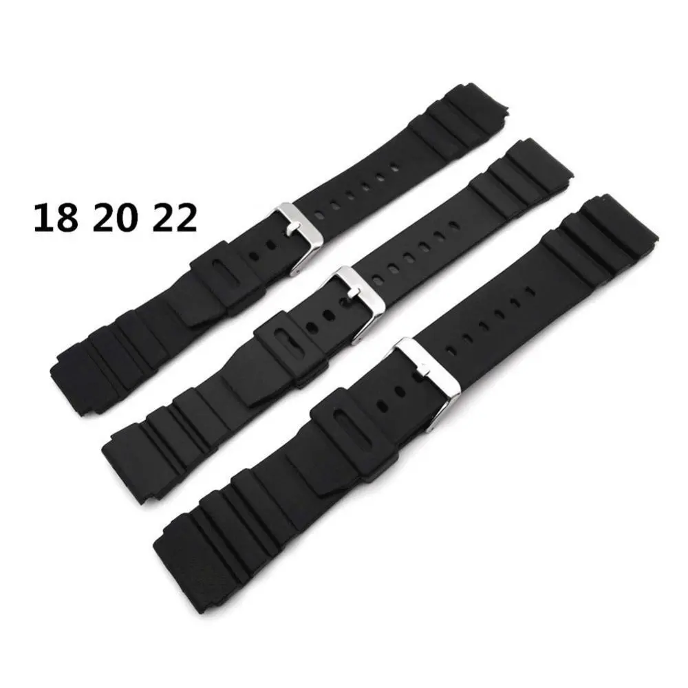 18/20/22mm Black Watch Band Strap Silicone Rubber Men Women Sport Waterproof Breathable Wrist Band Quick Release Bracelet 2025