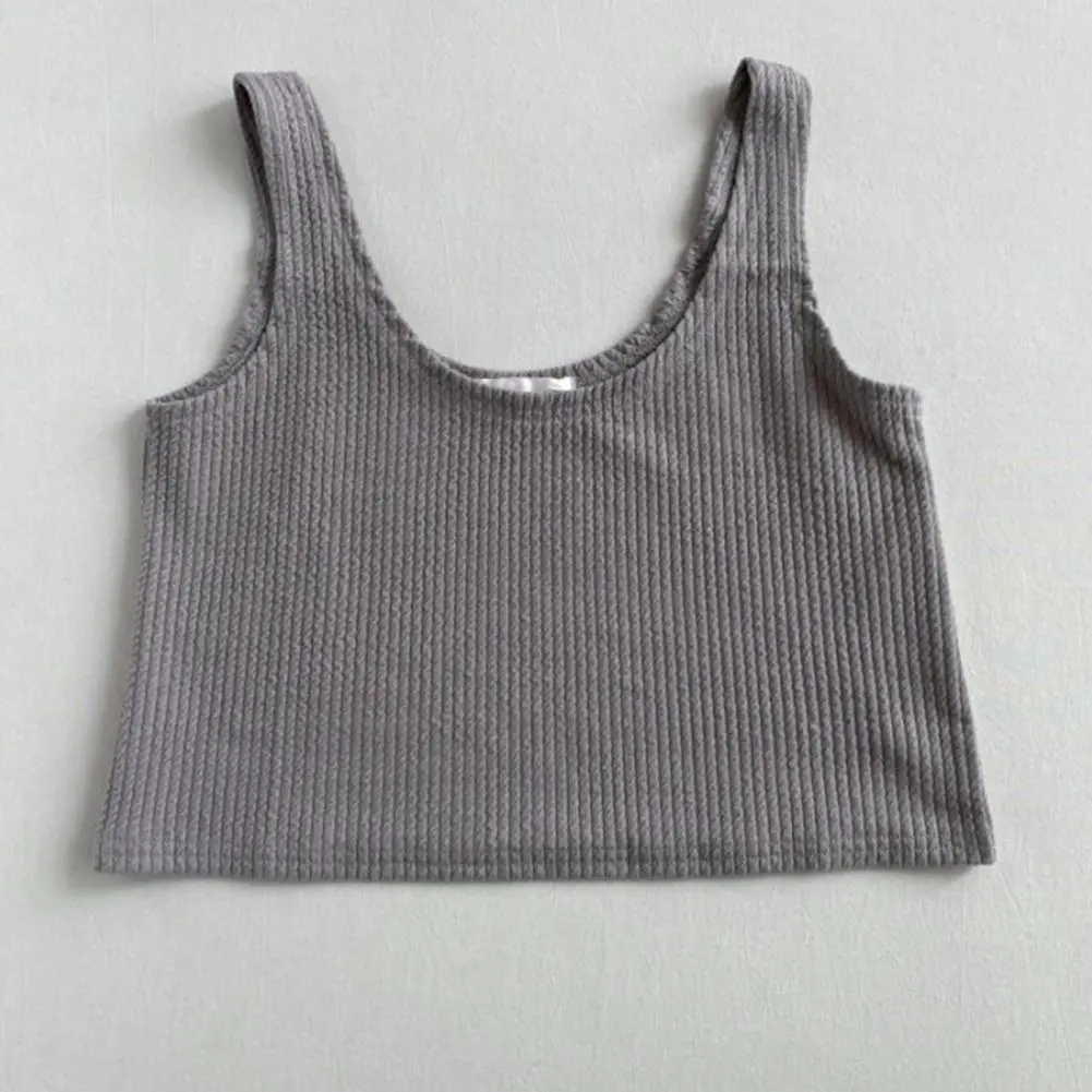 Women Crop Top Shorts Set U Neck Sleeveless Classic Women's Matching Set Casual Summer Top Shorts Set Women Tracksuit Sportwear