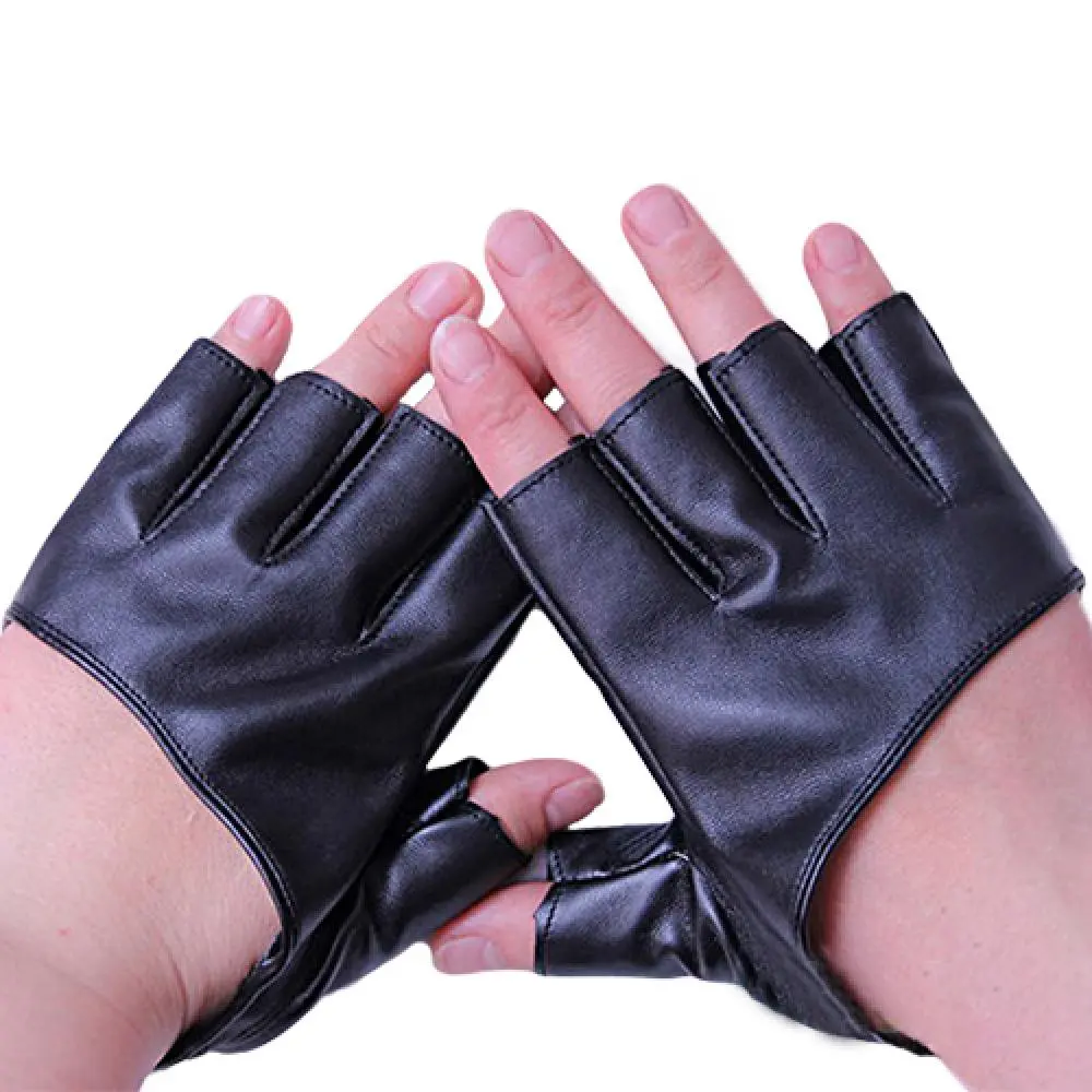 Faux Leather Gloves Club Prom Party Dancing Gloves Driving Pole Stage Performance Gloves Sexy Fingerless Mittens Women Gloves