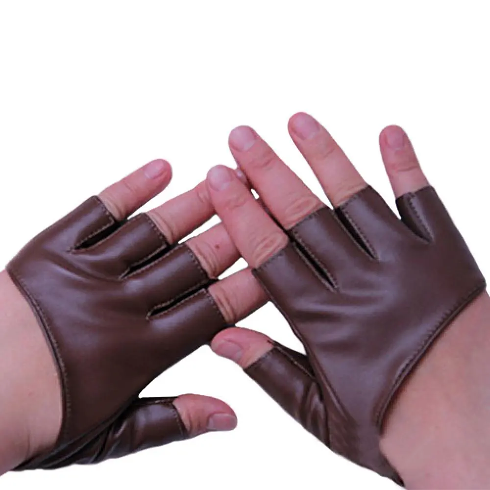 Faux Leather Gloves Club Prom Party Dancing Gloves Driving Pole Stage Performance Gloves Sexy Fingerless Mittens Women Gloves