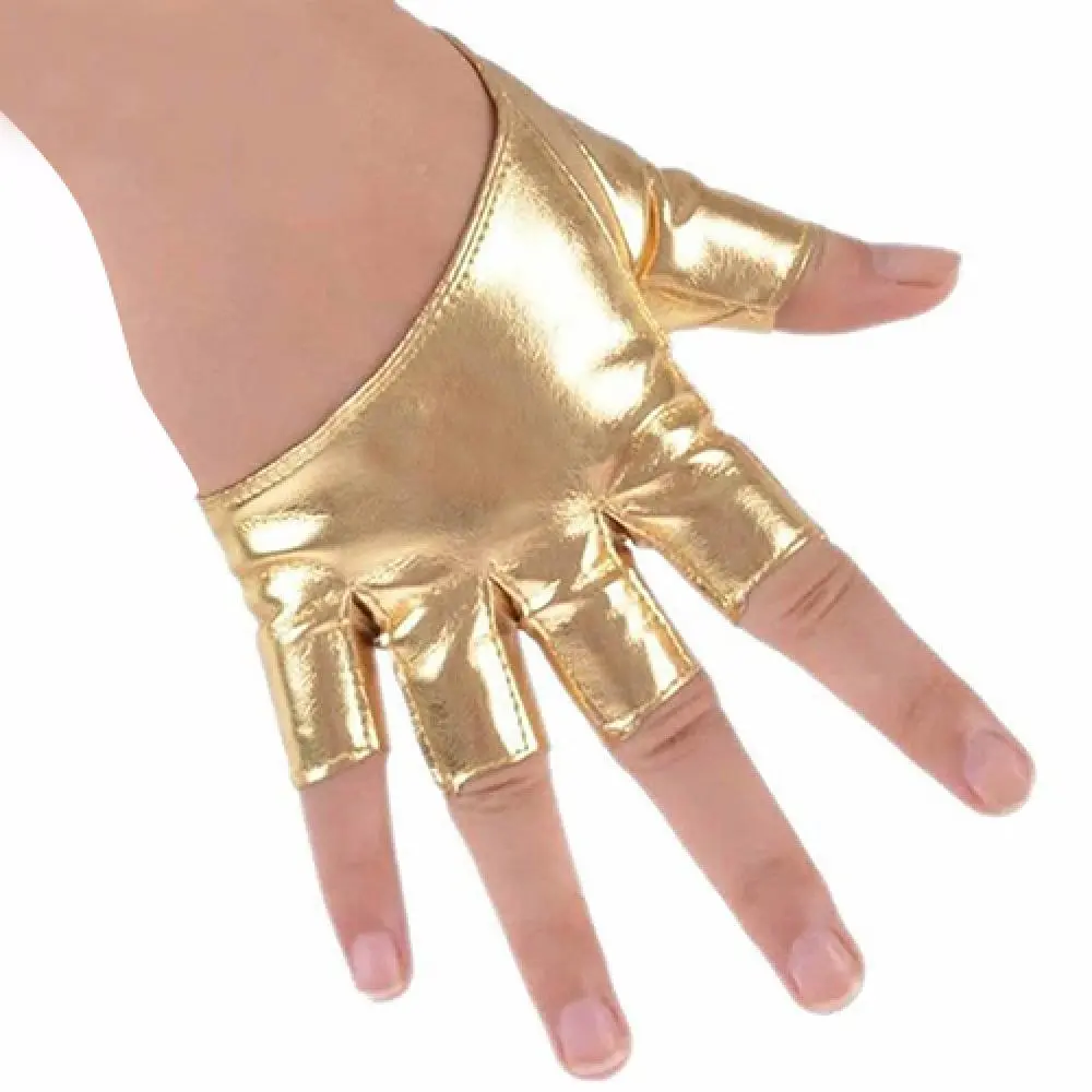 Faux Leather Gloves Club Prom Party Dancing Gloves Driving Pole Stage Performance Gloves Sexy Fingerless Mittens Women Gloves