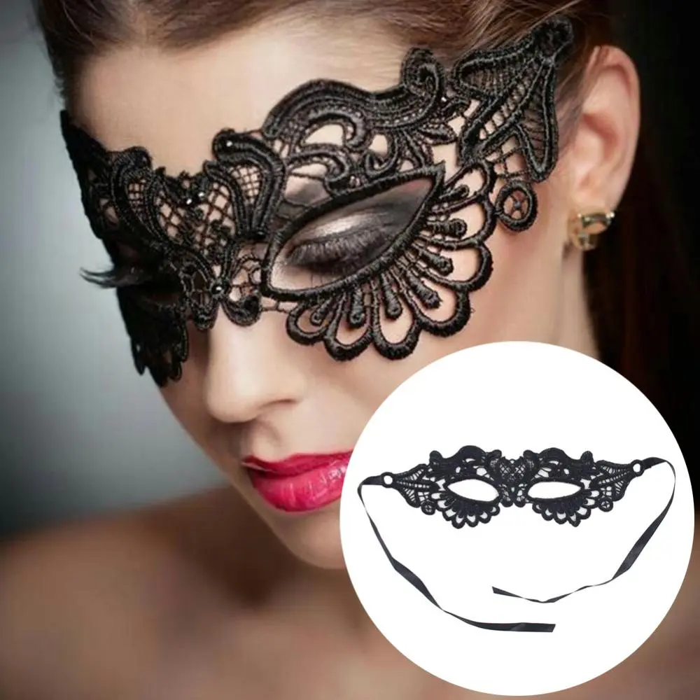 Women Hollow Lace Masquerade Face Mask Princess Prom Party Props Costume Halloween Cosplay Nightclub Queen Eye Mask Exotic Cloth