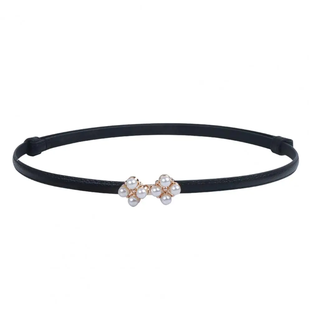 Women Waistband Dresses Belt Elegant Pearl-imitation Women's Belt for Dresses Shirts Sweaters Adjustable Waistband in Imitation