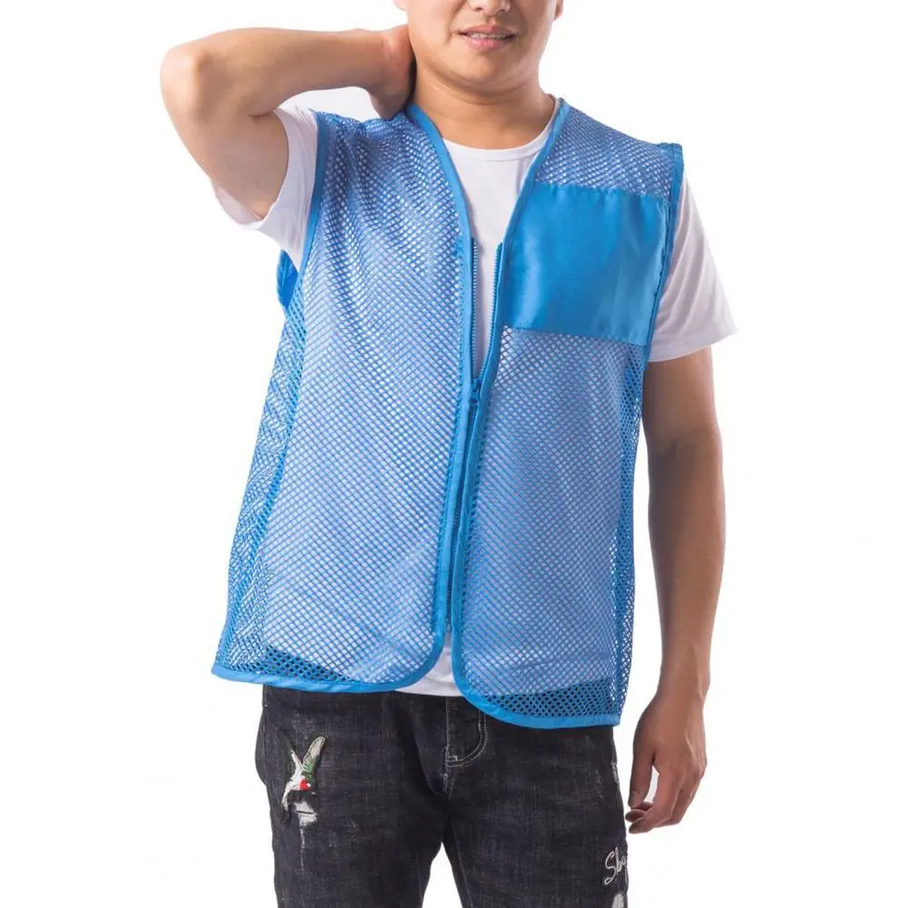 Volunteer Waistcoat See-through Hollow Out V Neck Sleeveless Camping Outdoor Vest Breathable Unisex Work Uniform Outdoor Vest