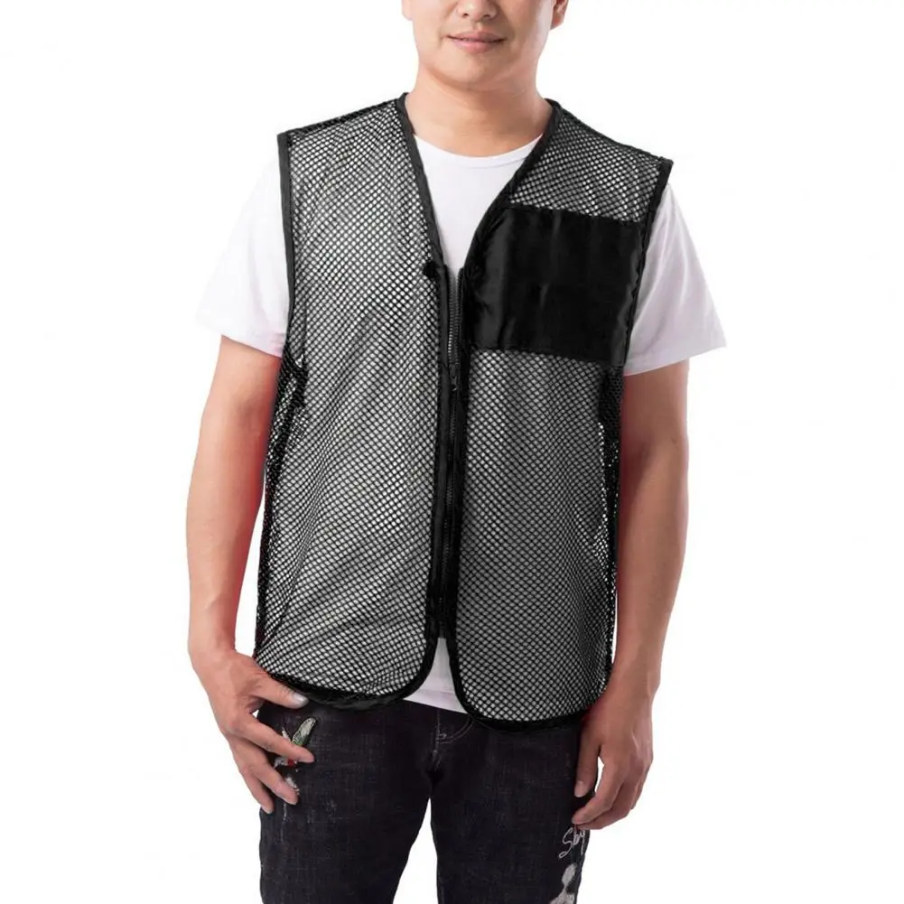 Volunteer Waistcoat See-through Hollow Out V Neck Sleeveless Camping Outdoor Vest Breathable Unisex Work Uniform Outdoor Vest