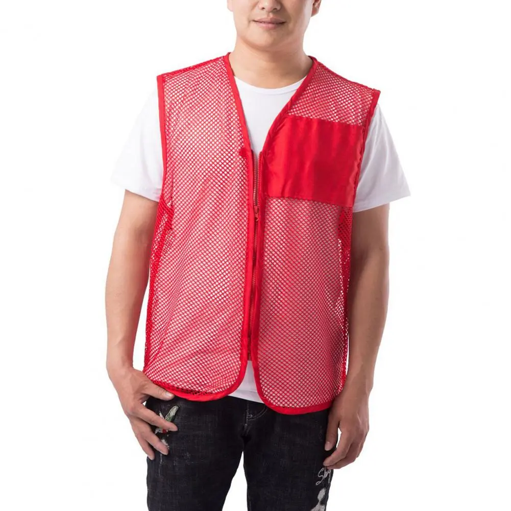 Volunteer Waistcoat See-through Hollow Out V Neck Sleeveless Camping Outdoor Vest Breathable Unisex Work Uniform Outdoor Vest