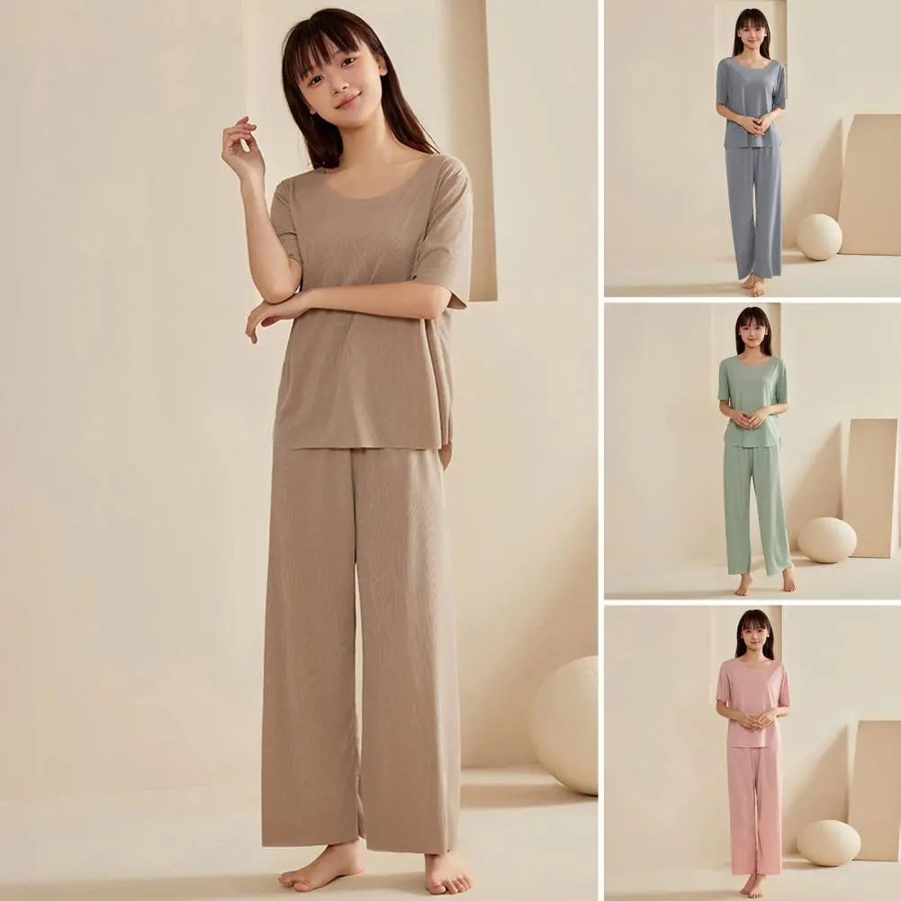 Ice Silk Loungewear for Women Soft Breathable Pajama Set Lightweight Women's Ice Silk Pajamas Set with Short for Ultimate