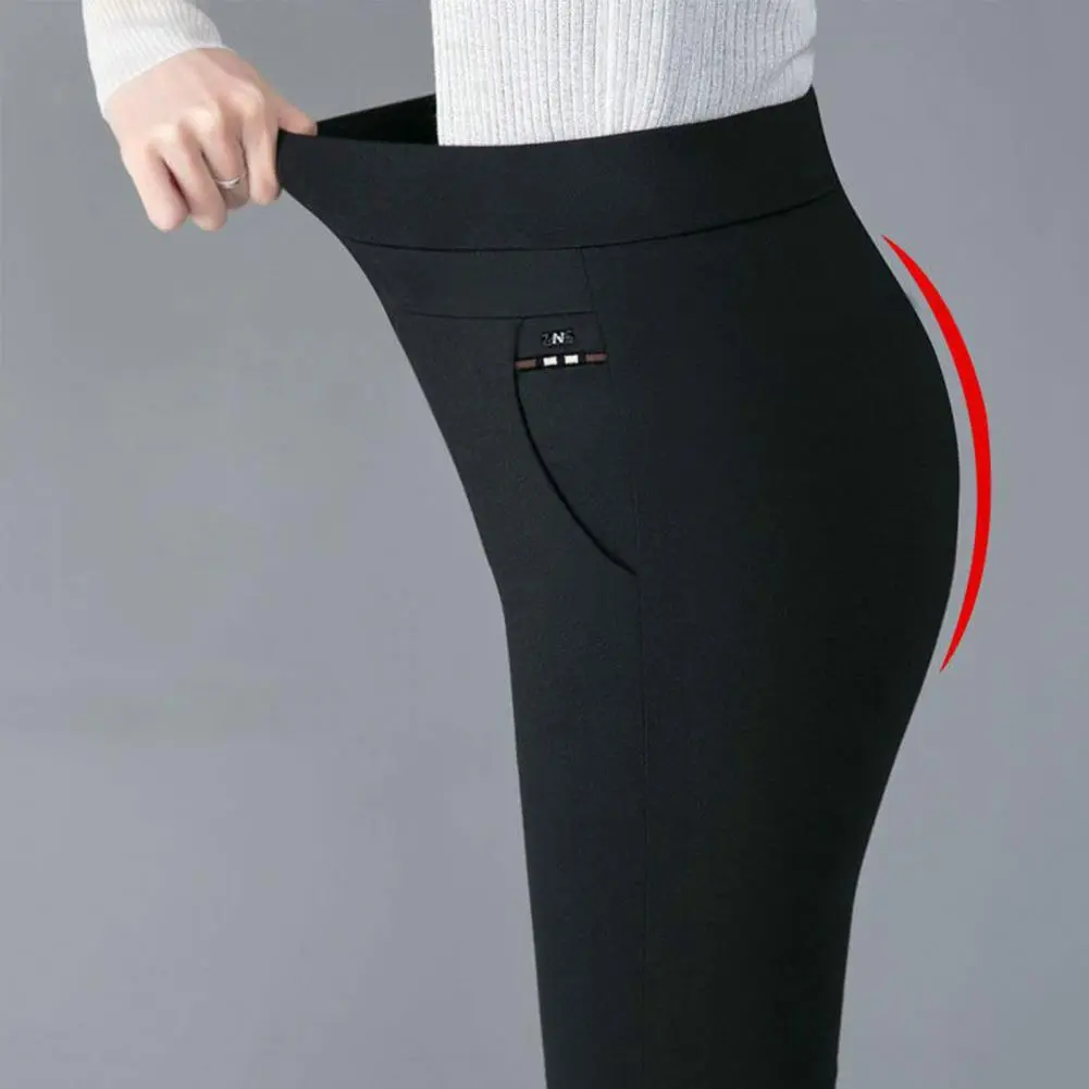 nkle Length Pencil Pants Women Suit Pants Wide Band High Waist Slim Fit AStretch Tummy Control Lady Trousers Spring Mother Pants