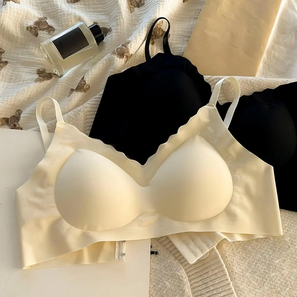 Comfortable Wireless Bra Thin Cup Bra Wireless Full Coverage Bra for Women with Adjustable Support Push Up Everyday for Small