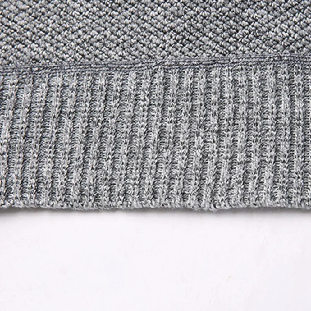 Men Winter Thick Knitted Sweater Coat Winter Men's Long Sleeved Stand Up Collar Thick Velvet Cardigan Jacket For Spring Autumn