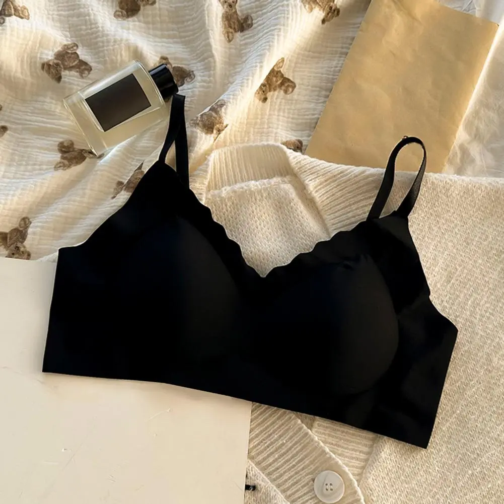 Comfortable Wireless Bra Thin Cup Bra Wireless Full Coverage Bra for Women with Adjustable Support Push Up Everyday for Small