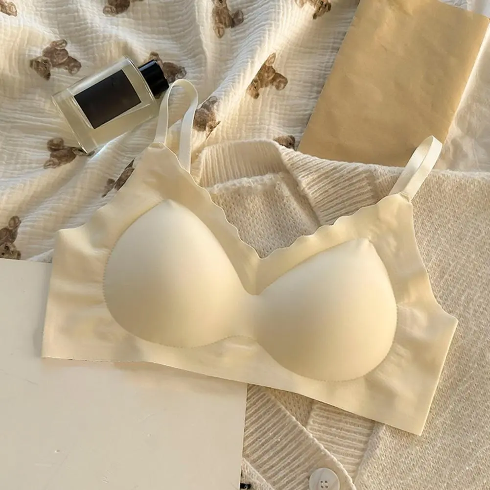 Comfortable Wireless Bra Thin Cup Bra Wireless Full Coverage Bra for Women with Adjustable Support Push Up Everyday for Small