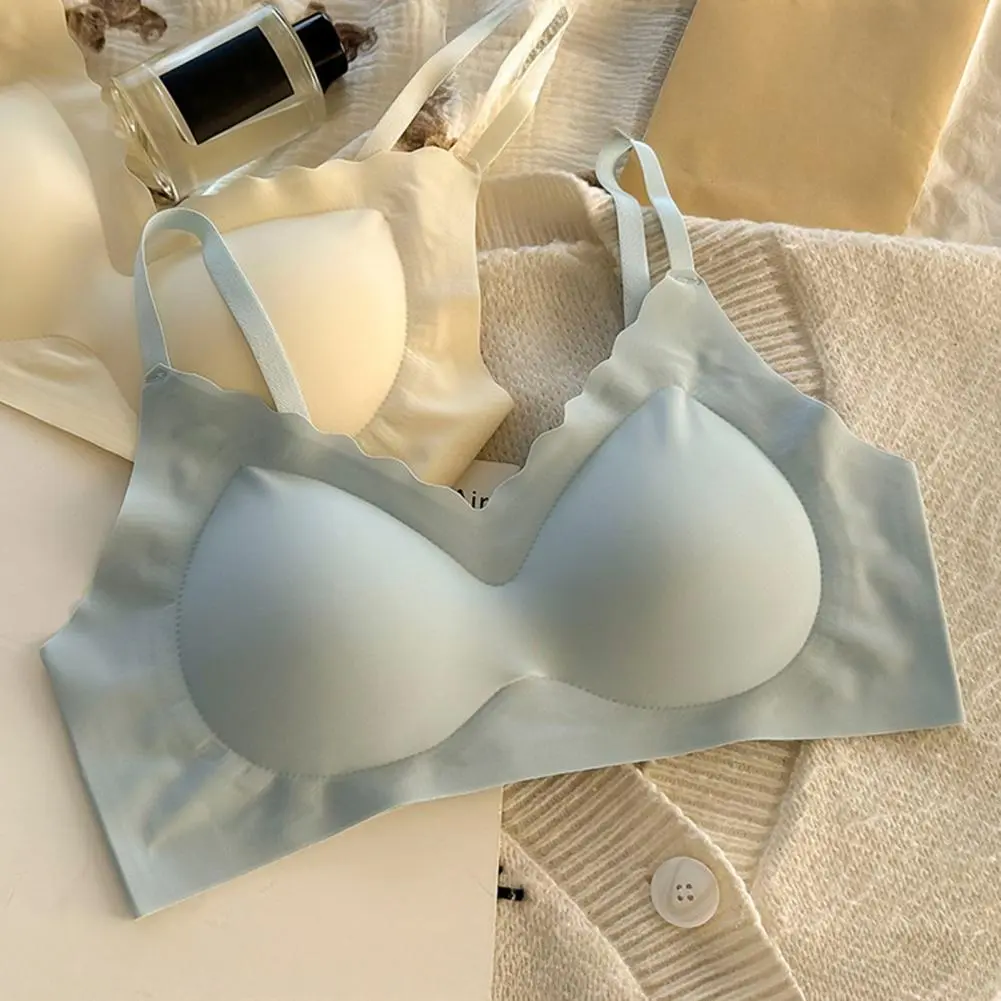Comfortable Wireless Bra Thin Cup Bra Wireless Full Coverage Bra for Women with Adjustable Support Push Up Everyday for Small