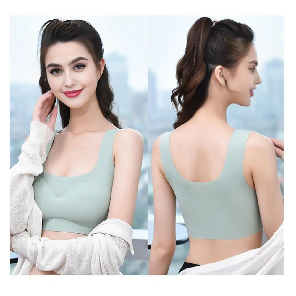 Nylon Spandex Bra Women Vest Bra Comfortable Wireless Sports Bra for Women Full Coverage Padded Yoga with Removable Pads