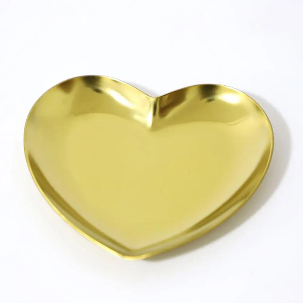 Jewelry Tray Heart Shape Stainless Steel Jewelry Display Tray Ring Earring Necklace Display Plate Storage Plate Organizer Tray