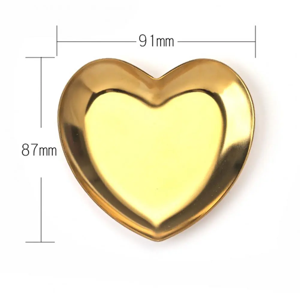 Jewelry Tray Heart Shape Stainless Steel Jewelry Display Tray Ring Earring Necklace Display Plate Storage Plate Organizer Tray