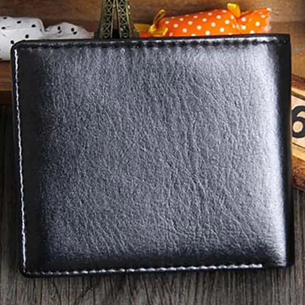 Men Wallets Premium Faux Leather ID Card Holder Wallets for Man Short Black Walet oney Clip Business Bifold Wallet Men Gifts
