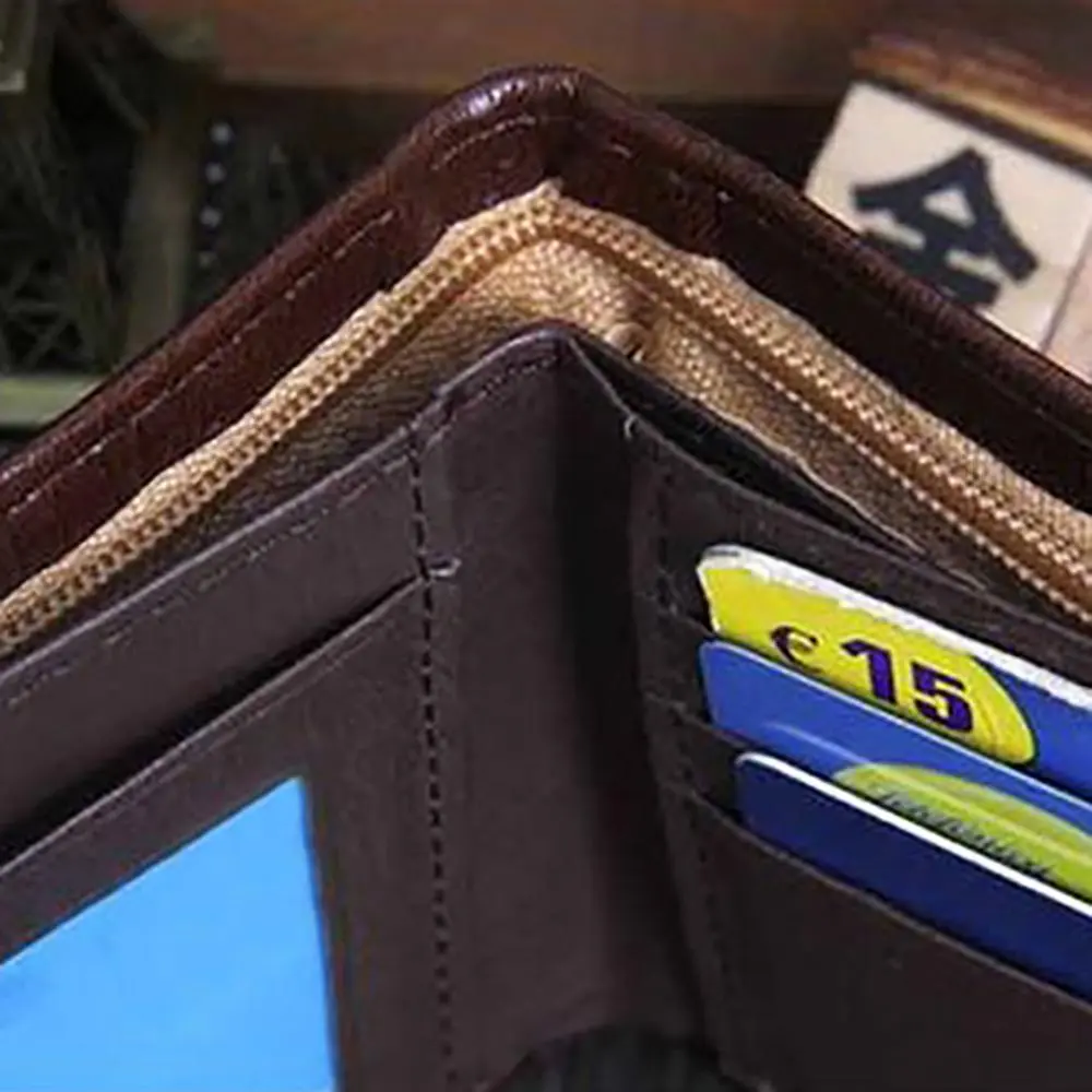 Men Wallets Premium Faux Leather ID Card Holder Wallets for Man Short Black Walet oney Clip Business Bifold Wallet Men Gifts